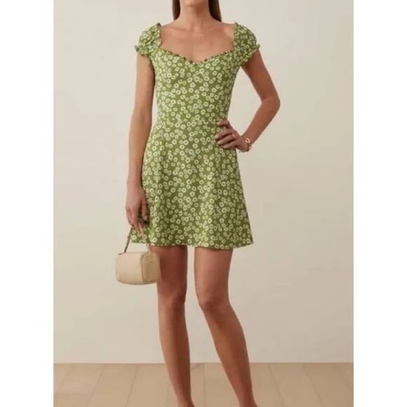 Reformation Pacey Green Floral Fennel Dress - Picture 3 of 16